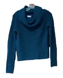 SO Beyond Navy Boucle Cowl Neck Pullover Sweater XS NWT