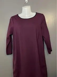 Cynthia Rowley Dress Womens 6 Purple 3/4 Sleeve Shift Knee Length Work