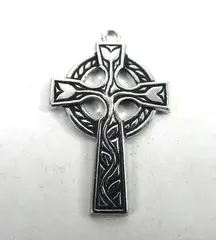 None Sterling Silver Dainty Celtic Cross Faith Christian Catholic Pendant Charm 925