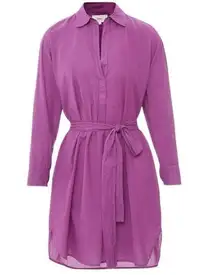 Xirena Blayke cotton poplin shirt dress in purple wine size XS