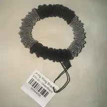 Silver and Black Ring Bracelet