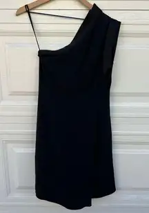 Emporio Armani One Shoulder Draped Black Dress Size 38 Party Cocktail