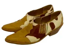 Vintage Matisse cowhide pony hair Western Booties A11