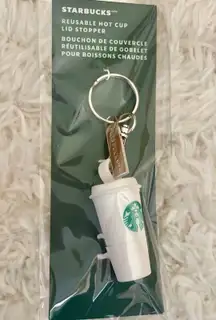 Starbucks Reusable Hot Cup Lid Stopper Keychain New Siren Logo Coffee Lover Gift
