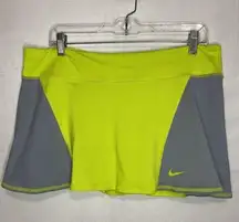 NWT Nike DRI-FIT Neon Yellow/Gray Sz XL Flare Athletic Skirt Skort NEW