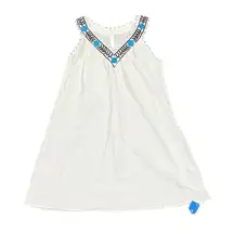 CUPSHE White Embroidered V Neck Sleeveless Beach Cover Up Dress NEW