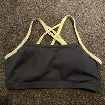 Athletic Size M 8-10 Works Women's Strappy Back Sports Bra Teal Tundra Yellow