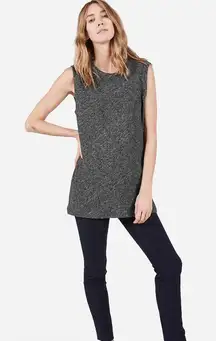 Everlane Dark Heathered Grey Wool Blend Sleevless Large Armhole Tank Top