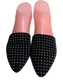Madden girl Tania Girl Black Silver Studded Pointed Toe Mules Slides Womens 7.5m