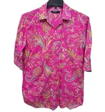 Ralph Lauren Women's Size Medium Pink Paisley Classic Sleep Shirt