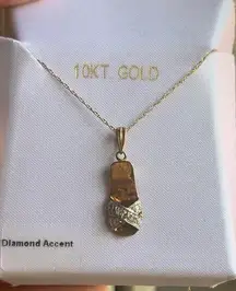 10k Diamond Flip Flop Necklace