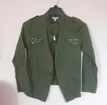 Juniors BONGO Military style Jacket Medium Green…