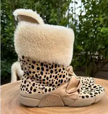 Mark Nason Cow Hair Shearling Leopard Print Pull On Boots Size 6