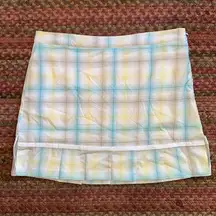 IZOD XFG COOL FX BLUE & YELLOW PLAID PLEATED HEM GOLF SKIRT SKORT