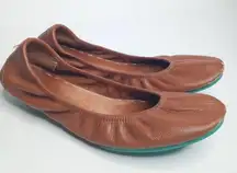 Tieks Chestnut Brown Leather Ballet Flats Womens Size 9