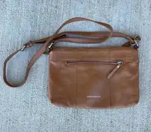 Lucky Brand Leather Cognac Brown Crossbody Purse Bag