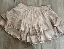 Ruffled Tan Skirt - skort