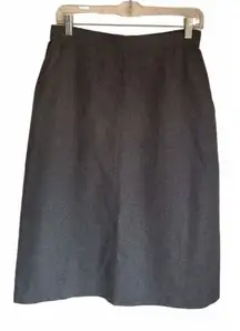 Vintage 70s Jantzen Steel Blue Wool Midi Skirt Womens Size 8