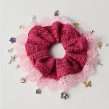 Free People Esmerelda Pony Locket Scrunchie in pink