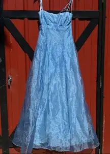 Masquerades Baby Blue Shimmer Prom Gown