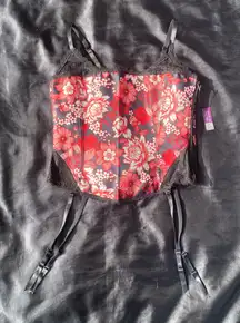 🌹 NWT AvidLove Large Lace Up Floral Corset Tank Top🌹 