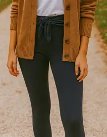 NWT Susana Monaco Tie Waist Leggings Pants 28" Navy Blue Small Athleisure Travel