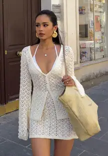 MISSGUIDED Crochet Knit Two-Piece Set