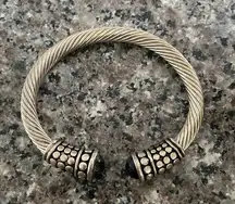 Vintage: Twisted Silver Cable Bangle Bracelet ❁ David yurman style