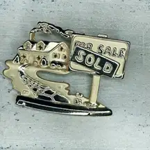 295. Realtor Brooch Goldtone House Sold Pin