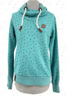 Naketano Teal Stars Hoodie Pullover Sweatshirt Skater Alt Style Casual Size M