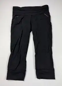 Athleta Black Cropped Athletic Leggings Performance Workout Running‎ Pants M