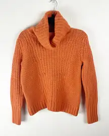 BANANA REPUBLIC Orange Wool Alpaca Blend Mixed Stitch Turtleneck Sweater Small