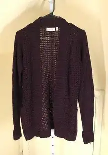 RD Style NWOT Women's Chunky Knit Burgundy/Purple Open Cardigan Sweater XS