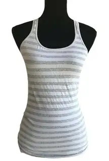 Zella Womans‎ Tank Top Size Small Gray Grey Striped Racerback Activewear Workout