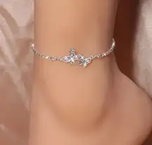 Bling Bling Double Butterfly Shape Claw Chain Anklet