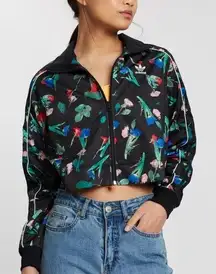 Adidas Originals Bellista All Over Print Floral Crop Track Jacket Sz XS