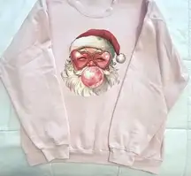 Pink Santa Blowing A Bubble Sweatshirt. Size  2XL. NWOT