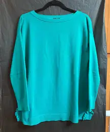 Talbots Women’s Large Vibrant Teal Crew Neck Sweater Business Casual Career Work