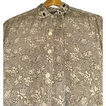 Vintage Karen Kane Whimsical Floral Button Up Shirt Women's 4 Oversized ~Flaw