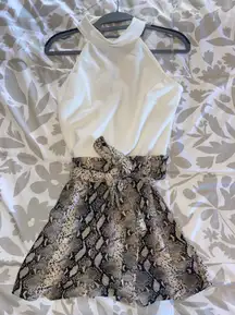 Mi Ami White / Snake Print Romper 