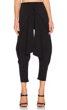 Alexis  Black Nikos Cross Over Tie Front Pants in Black Cropped Women’s Size XS