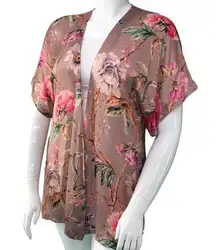 VITAMIN A Size S Valencia Silk Kimono Cover Up White Ginger *MISSING BELT