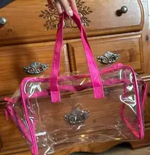 CLEAR PINK DUFFLE BAG TOTE