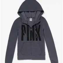 Victoria’s Secret PINK Vintage Grey Zip-up Hoodie Jacket