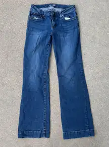 Wrangler Retro Mae Mid Rise Wide Leg Trouser Jeans Aztec Pocket 09MWWHA 3x34