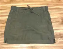 Athleta  Seline Linen Drawstring Waist Skirt Jasper Olive Green