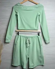 Free People set shorts and crop top co-ord matching set yoga activewear Small