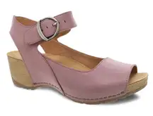 Dansko Tiana Cushioned All Day Comfort Hook & Loop Open Toe Burnished Sandal -38