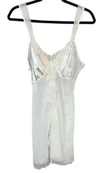 Linea Donatella NWT  Cream Sheer & Satin Beaded V Neck Negligee