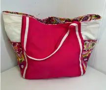 Vera Bradley LILLI BELL LARGE COLORBLOCK TOTE Canvas Travel Library Book Bag